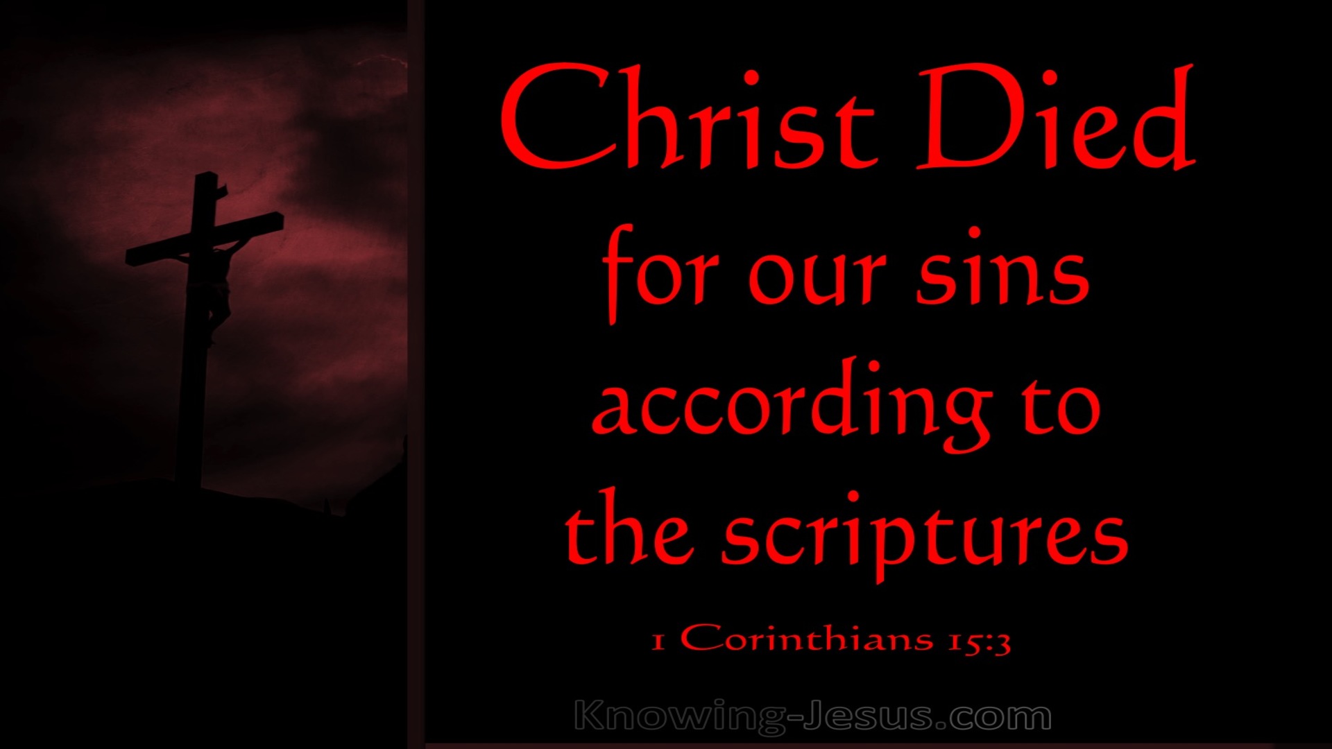 1 Corinthians 15:3 Christ Died For Our Sins (red)